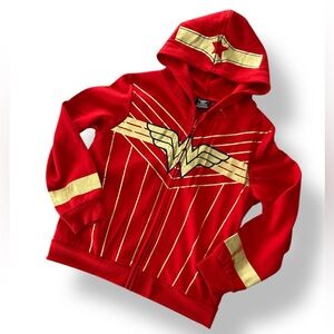 Kids Wonder Woman Hoodie - Red and Gold